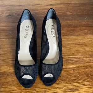 Guess peep toe stilettos